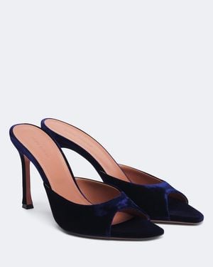 AMINA MUADDI Mules Alexa Aus Samt - Blau