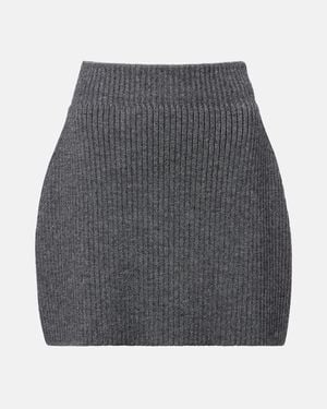 Givenchy Ribbed-Knit Wool And Alpaca-Blend Miniskirt - Grey