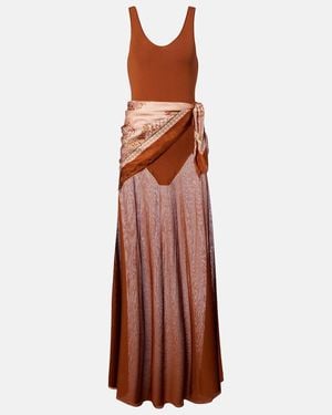 zimmerman brown dress Zimmerman Silk Drape Dress Chocolate – blueandcream main image 0