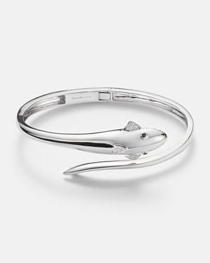 Yvonne Léon Armreif Requin Aus 9Kt Weissgold Mit Diamanten - Weiß