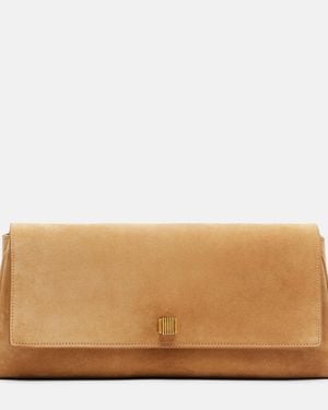 KHAITE Audrey Suede Clutch - Natural