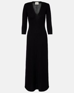 Isabel Marant Salina Wool-Blend Maxi Dress - Black