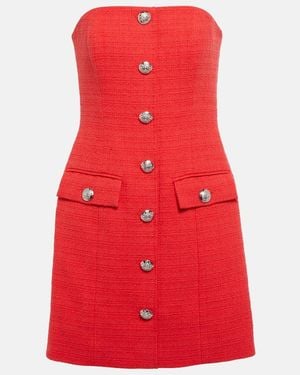 Veronica Beard Aster Cotton-Blend Tweed Minidress - Red