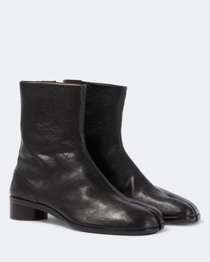 Maison Margiela Tabi Leather Ankle Boots - Black