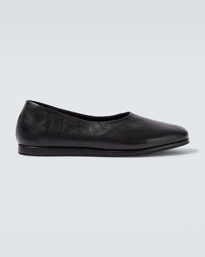 Saman Amel City Leather Slip-On Shoes - Black