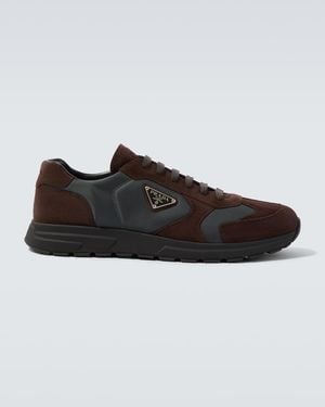 Prada Sneakers Mit Veloursleder - Schwarz