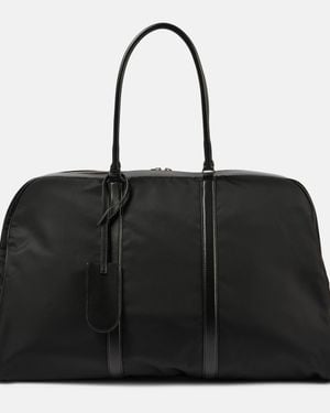 The Row Myles Leather-Trimmed Duffel Bag - Black