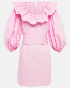 Patou Puff-sleeve Cotton Minidress - Pink