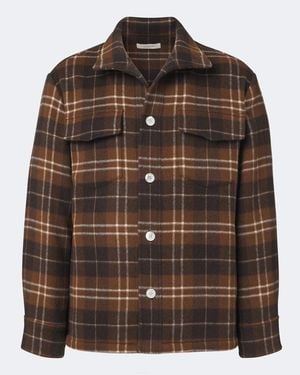 Umit Benan Sobrecamisa St. Moritz De Cachemir A Cuadros - Marrón