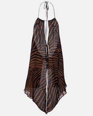 Blumarine Printed Asymmetric Halterneck Top - Brown