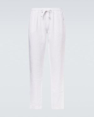 Fedeli Bonifacio Linen Tapered Trousers - White