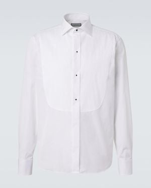 Canali Cotton Tuxedo Shirt - White