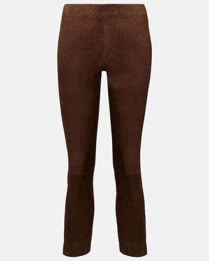 Vince Schmale Hose Aus Veloursleder - Braun
