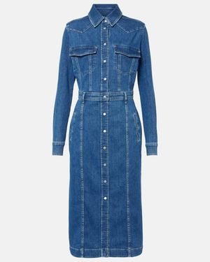 7 For All Mankind Denim Midi Dress - Blue