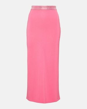 David Koma Falda Midi Con Cristales - Rosa