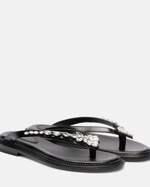 Simone Rocha Verzierte Sandalen Aus Leder - Schwarz