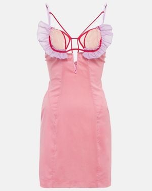 Nensi Dojaka Silk-blend Minidress - Pink