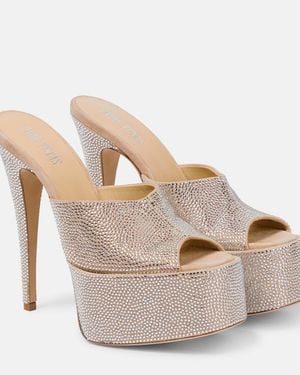 Paris Texas Holly Marina Embellished Suede Sandals - Natural