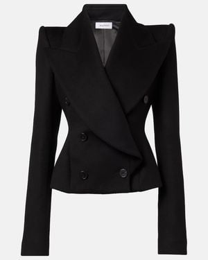 McQueen Double-Breasted Wool And Cashmere Blazer - Black