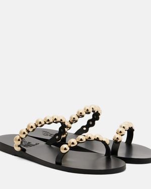 Ancient Greek Sandals Lambri Studded Leather Sandals - Black