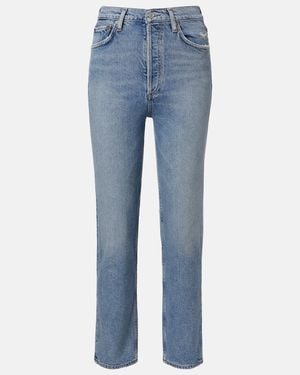 Agolde 90's Pinch Waist Crop Straight Jeans - Blue