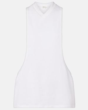 Versace Cotton-Blend Jersey Tank Top - White