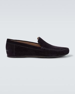 Manolo Blahnik Suede Loafers - Black