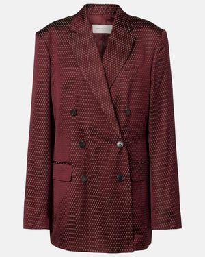 Dries Van Noten Polka-Dot Double-Breasted Blazer - Red