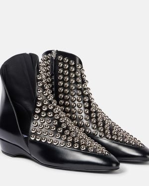 Alaïa Studded Leather Ankle Boots - Black