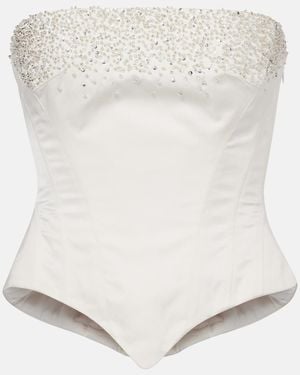 Clio Peppiatt Evie Beaded Corset - White