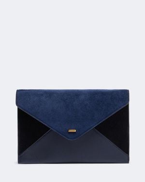 KHAITE Clutch Grace De Ante Con Piel - Azul