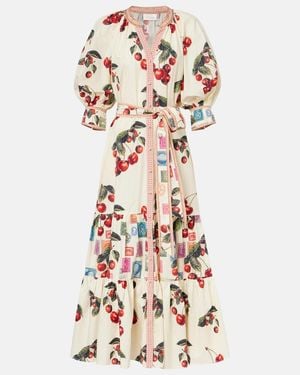 CAMILLA Notes From The Road Printed Cotton Shirt Dress - White