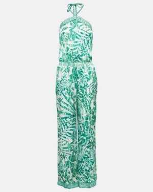 Poupette Isabelle Printed Halterneck Jumpsuit - Green