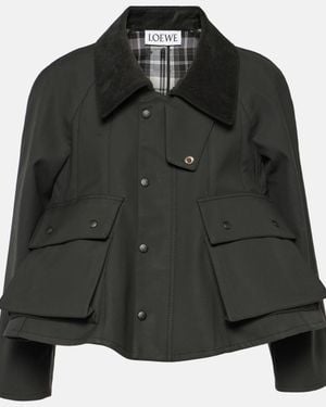Loewe Trapeze Waxed Cotton Jacket - Black