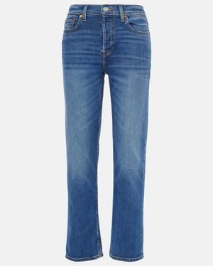 RE/DONE Stove Pipe Mid-Rise Straight Jeans - Blue