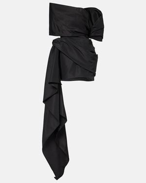 Oscar de la Renta Asymmetric Mini Dress - Black