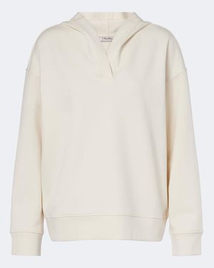 Max Mara Cotton-Blend Hoodie - White