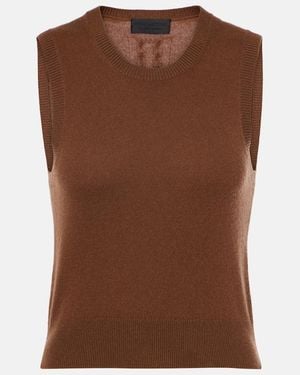 Nili Lotan May Knitted Cashmere Tank Top - Brown