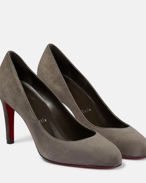 Christian Louboutin Pumppie 85 Suede Court Shoes - Brown