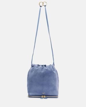 Alaïa Le Pochon Suede Bucket Bag - Blue