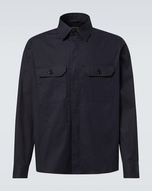 ZEGNA Cotton-Blend Shirt - Blue