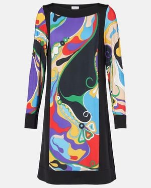 PUCCI Printed Viscose Shift Dress - Blue