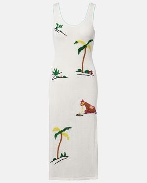 STAUD Luma Embroidered Cotton Beach Cover-Up - White
