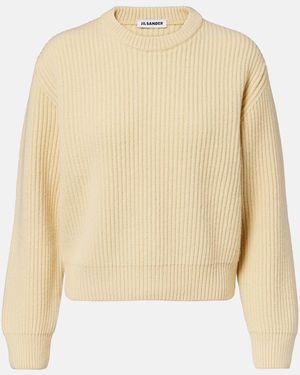 Jil Sander Ribbed-Knit Wool Sweater - Natural