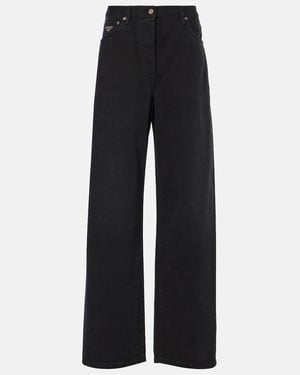 Prada High-Rise Wide-Leg Jeans - Schwarz