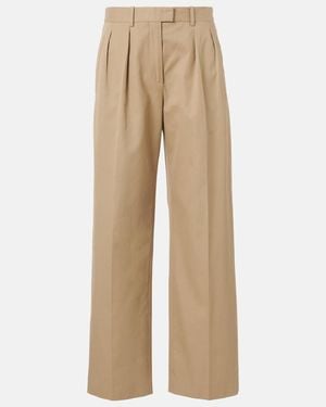 The Row Alfidis Cotton And Cashmere Wide-Leg Trousers - Natural