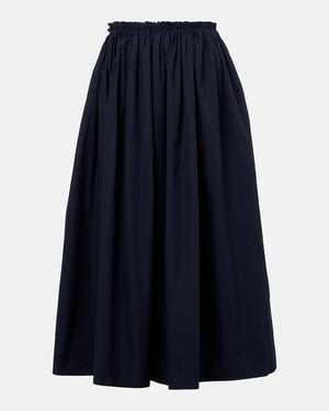 Gabriela Hearst Chiara Cotton Poplin Midi Skirt - Blue