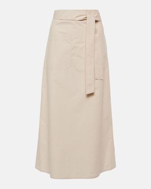 TOTEME Cotton Midi Skirt - Natural