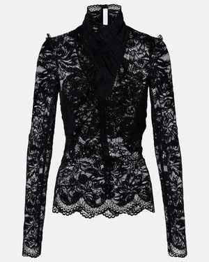 Rabanne Floral Lace Top - Black
