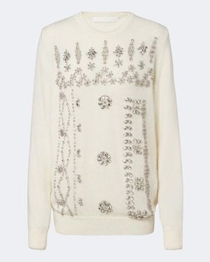 Costarellos Madley Crystal-Embellished Jumper - Natural